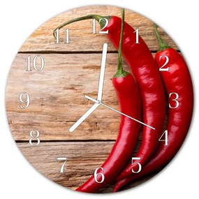 Kerek üvegóra Csili paprika fi 30 cm