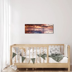 Kép - Esti strand (órával) (90x30 cm)