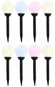 8 db napelemes kültéri led gömblámpa 15 cm rgb