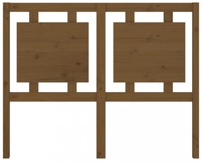 mézbarna tömör fenyőfa ágyfejtámla 125,5 x 4 x 100 cm