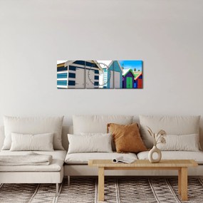 Kép - Brighton Beach, Melbourne, Ausztrália (órával) (90x30 cm)