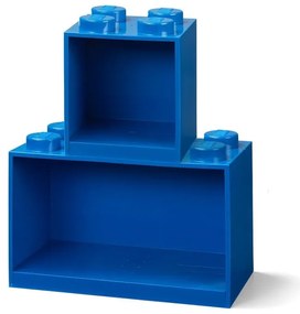 Brick 2 db-os gyerek kék fali polc szett - LEGO®