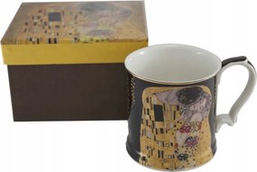 Home Elements Porcelán bögre 360 ml, Klimt Kiss sötét