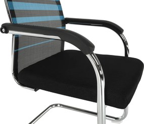 Tárgyalószék, kék/fekete, szövet, ESIN