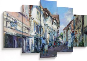 Kép - régi város sikátora, akril festmény (150x105 cm)