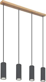 Globo 57911-4HG Függesztett lámpa fém grafit sötét, fém grafit, fekete PVC kábel, HxSzxM: 650x60x1200mm, fényforrás nélkül szállítva 4x GU10 35W 230V
