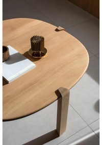 Natúr színű tölgyfa kerek dohányzóasztal ø 100 cm Kulin – Gazzda