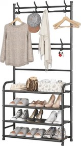 Fogas cipőtartóval CLOTHORY 80x152 cm, fekete