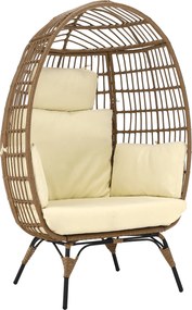 Rattan fotel, természetes/fekete/bézs, KARMEN