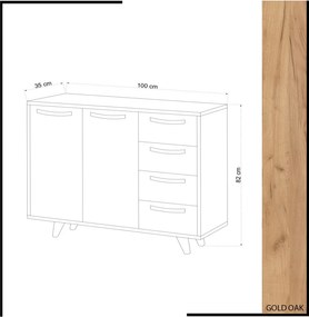 Waga konyhai polc, 100 cm