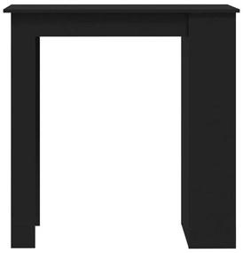 Fekete szerelt fa bárasztal tárolórekesszel 102 x 50 x 103,5 cm