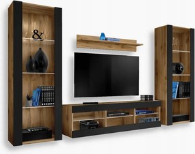 komodee Tivoli Grande Rtv szett nappaliba Wotan tölgy-fekete