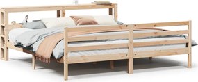 vidaXL tömör fenyőfa ágykeret fejtámlával 200 x 200 cm