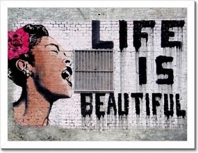 Poszterek keretben 40x30 Life is Beautiful Banksy