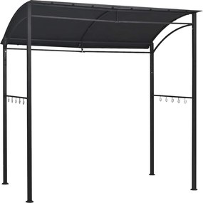 vidaXL antracitszürke acél grillpavilon 215 x 150 x 220 cm