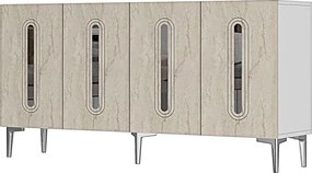 Rany 150 - White, Travertine, Silver