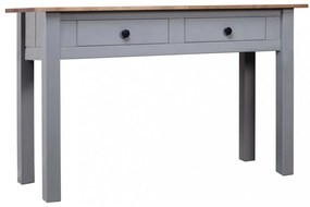 szürke tömör fenyőfa panama konzolasztal 110 x 40 x 72 cm