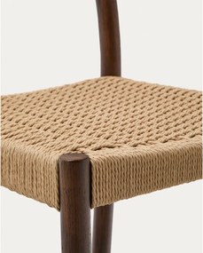 Barna-natúr színű tölgyfa bárszék (ülésmagasság 65 cm) Yalia – Kave Home