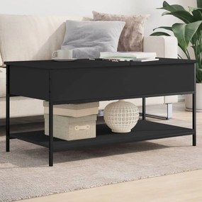 Fekete szerelt fa és fém dohányzóasztal 100 x 50 x 50 cm