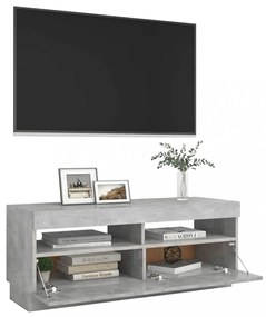 betonszürke TV-szekrény LED-lámpákkal 100 x 35 x 40 cm