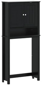 BERG fekete tömör fa mosógépszekrény 76 x 27 x 164,5 cm