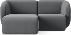 Szürke bársony sarokkanapé (bal oldali-heverő résszel) Lani – Makamii