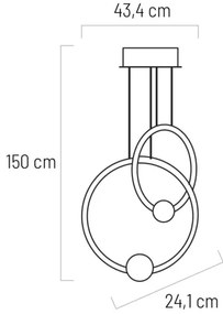 Klausen 142039 - LED Dimmelhető csillár zsinóron LIV LED/50W/230V fekete + távirányító