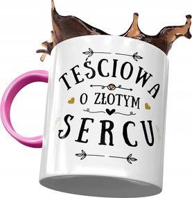 Rózsaszín bögre anyósnak, fényképes nyomott mintás ajándék