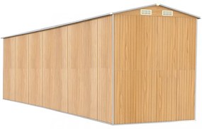 világosbarna horganyzott acél kerti fészer 192x772x223 cm