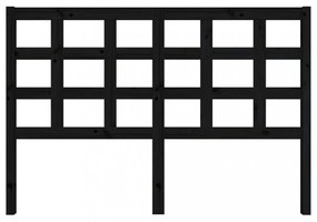 fekete tömör fenyőfa ágyfejtámla 145,5 x 4 x 100 cm