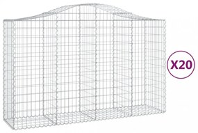 20 db íves horganyzott vas gabion kosár 200x50x120/140 cm
