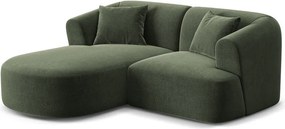 Zöld bársony sarokkanapé (bal oldali-heverő résszel) Campi – Cosmopolitan Design