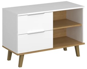 Komód Nickole 2S/90 (fehér + kőtölgy). 1053083