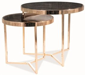 Delia II dohányzóasztal, fekete márvány / arany