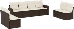 vidaXL 8 részes barna polyrattan kerti ülőgarnitúra párnákkal