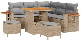 vidaXL Kerti Kanapé Szett párnával 8 pcs Beige és Világosszürke