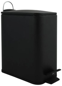 Matt fekete acél pedálos szemetes 5 l Erik – Spirella