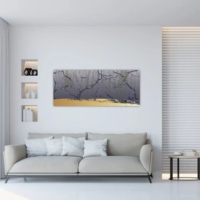 Kép - Kék és arany absztrakció N⁰1 (120x50 cm)