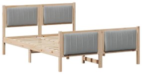 Ágykeret Barna és világosszürke 140 x 200 cm Tömör fenyőfa