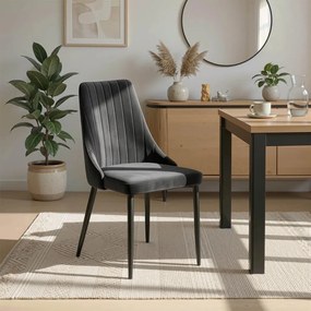 Krzesło BARI Czarne Welurowe