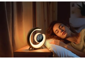 Immax 08985L-LED RGBW állítható asztali lámpa ébresztővel, LED/20W/5V USB, ezüst