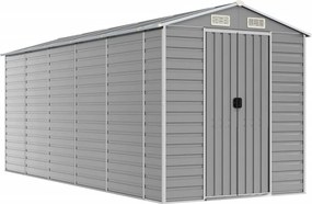 vidaXL világosszürke horganyzott acél kerti fészer 191 x 470 x 198 cm