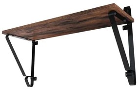 SHELFY 2 darabos fali polc szett, barna/fekete