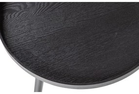 Mesa fekete tárolóasztal, ø 45 cm - WOOOD