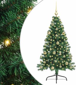vidaXL Mesterséges, előre világított karácsonyi fa Zöld 150 cm PVC