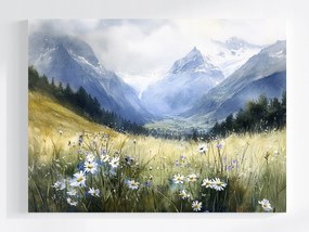 Canvas Vászonkép Tájkép Svájc Alpok Jungfrau Völgy Rét 80x60