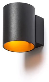 RENDL R12740 TUBA fali lámpa, fel - le világítás matt fekete/aranysárga