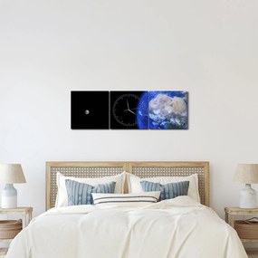A Hold és a Föld képe (órával) (90x30 cm)