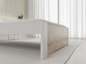 IKAROS ágy 90x200 cm, fehér/sonoma tölgy Ágyrács: Ágyrács nélkül, Matrac: Deluxe 10 cm matrac