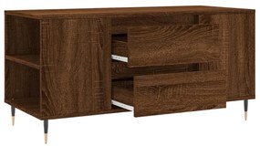 barna tölgyszínű szerelt fa dohányzóasztal 102 x 44,5 x 50 cm